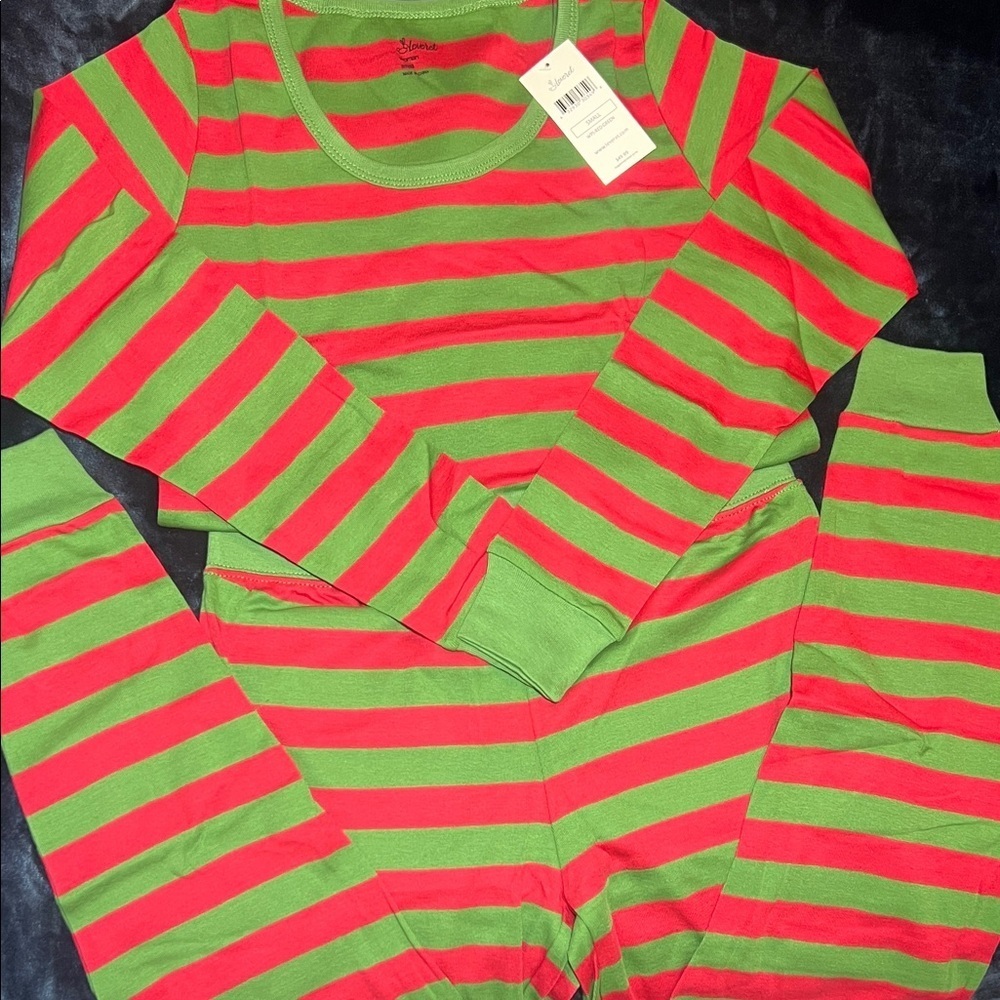 Festive Striped Pajama Set